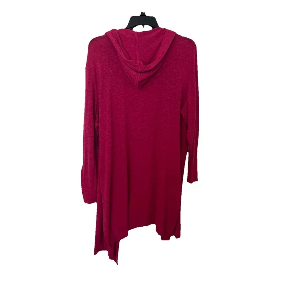 Laila Jayde Molli Open front Hooded Long Cardigan Size 2x Pink